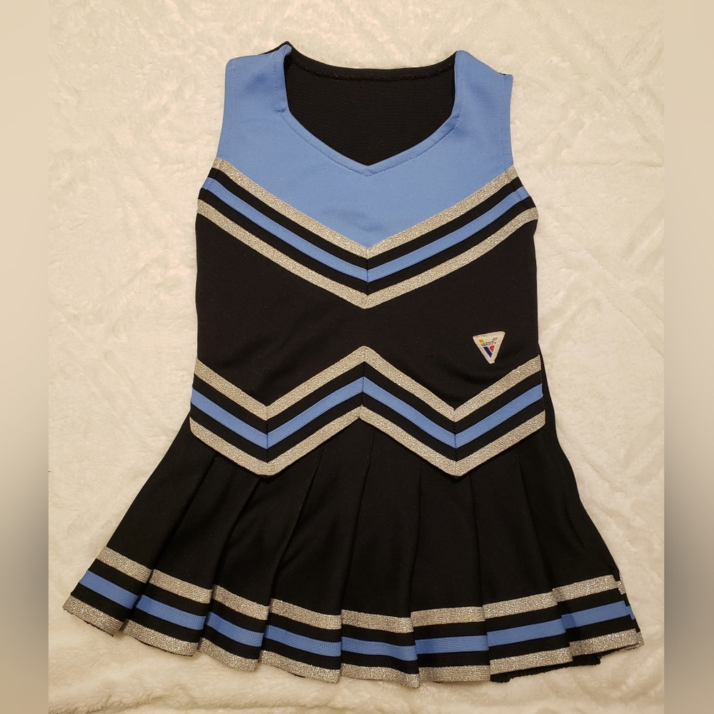 Varsity Black and Light Blue Cheerleading Dress